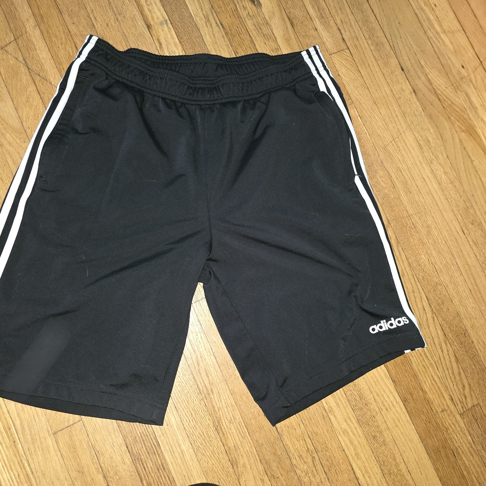 Adidas Black Athletic Shorts with Three Stripes